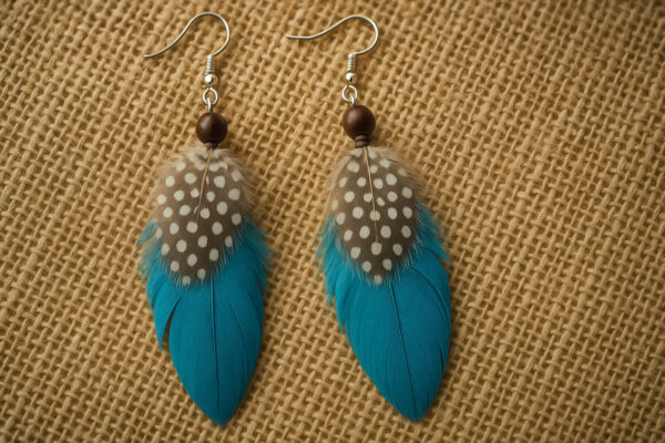 Blue Feather Earings