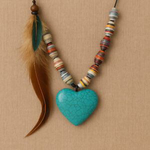 Teal Heart Necklace