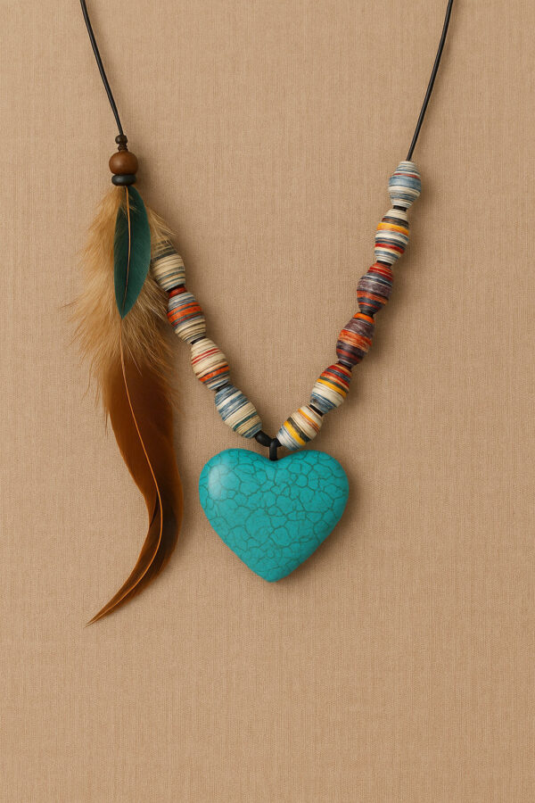 Teal Heart Necklace